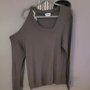 LNA One-Shoulder Gray Sweater